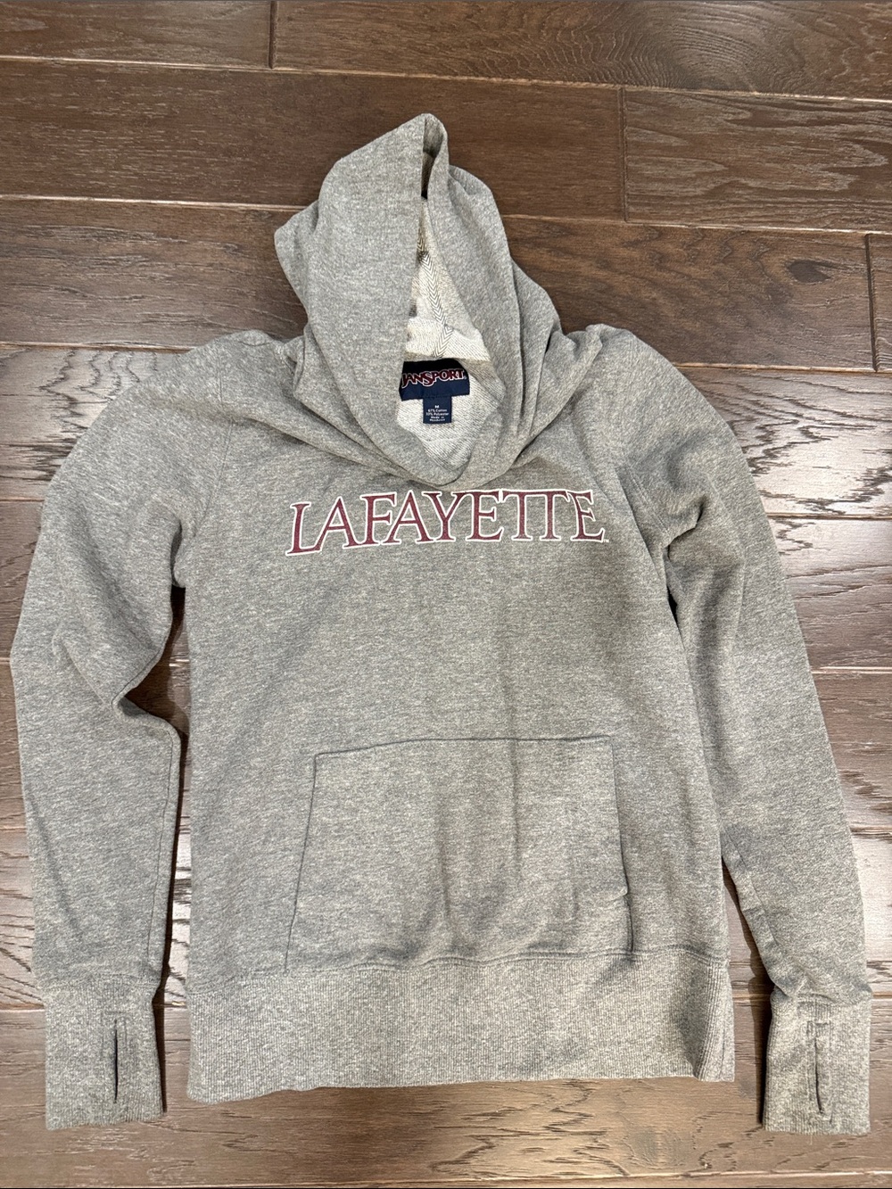 Vintage Jansport Lafayette Gray Hooded Sweatshirt